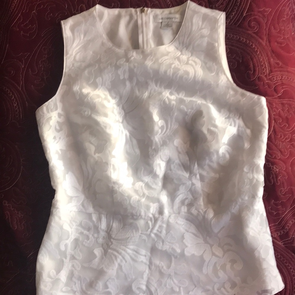 White Peplum Top